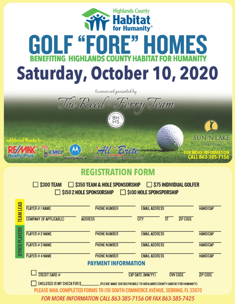 Golf Fore Homes Charity Event Flyer